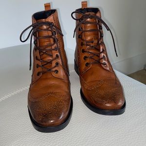 Johnston & Murphy Cognac boots. Size 8
